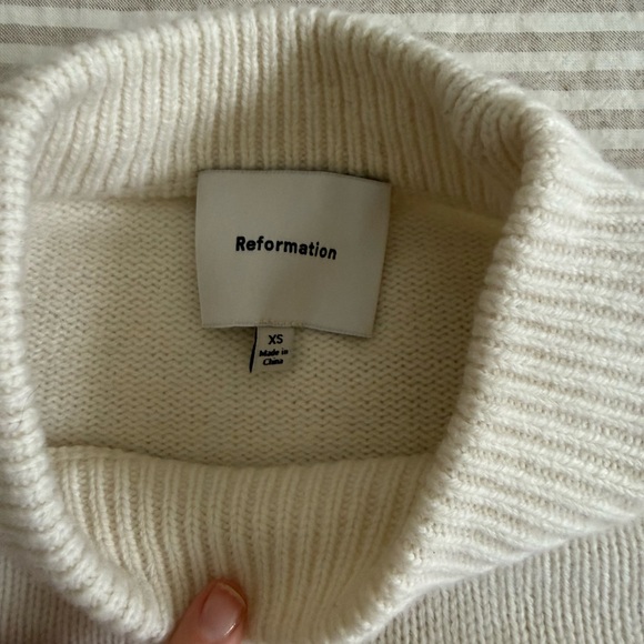 Reformation Cream Wool Sweater, XS - Picture 2 of 5